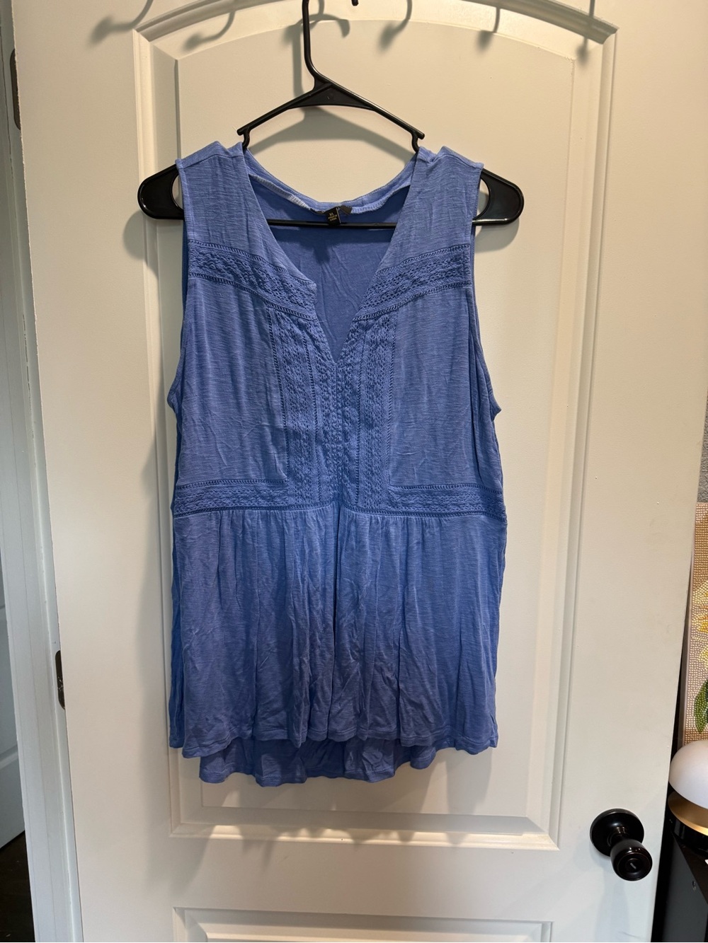 Cupio Periwinkle Sleeveless V-Neck Tunic Blouse